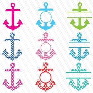 Anchor svg, Anchor monogram svg, Anchor split monogram, Anchor clipart, svg dxf cut files, cricut, silhouette, vinyl dxf,eps,ai,svg,pdf image 3