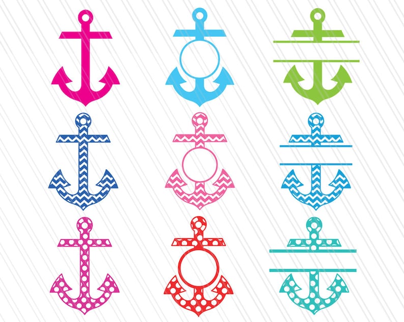 Anchor svg, Anchor monogram svg, Anchor split monogram, Anchor clipart, svg dxf cut files, cricut, silhouette, vinyl dxf,eps,ai,svg,pdf image 3