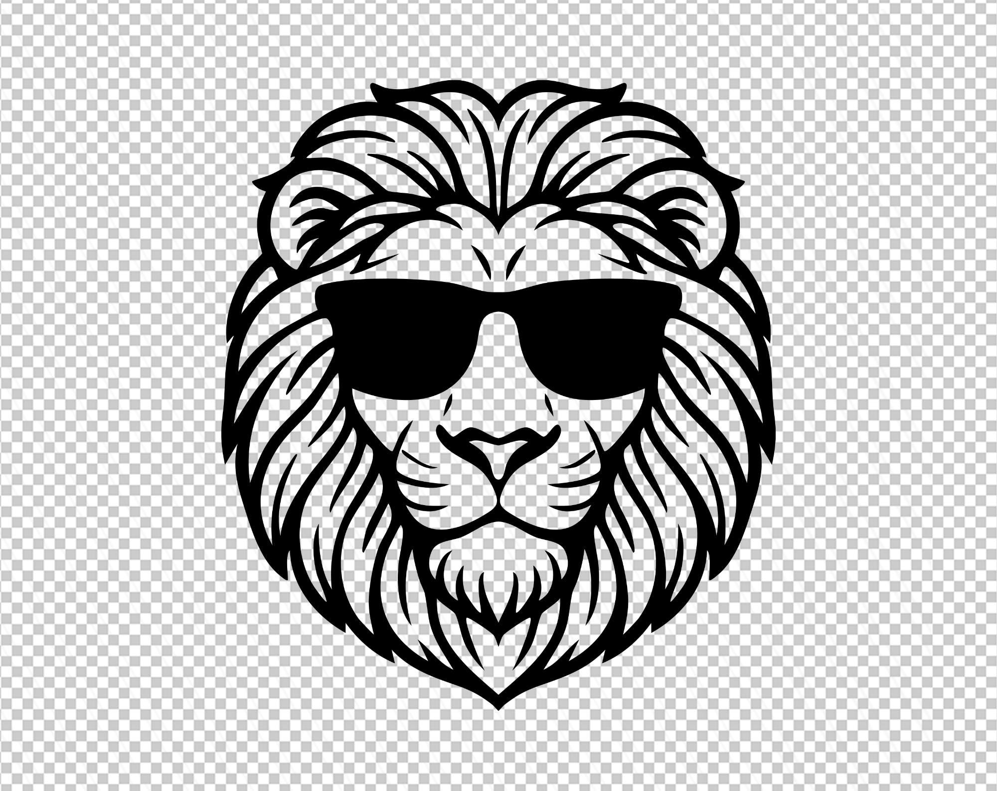 サングラスをかけたライオン svg、ライオン svg、ライオンの頭の