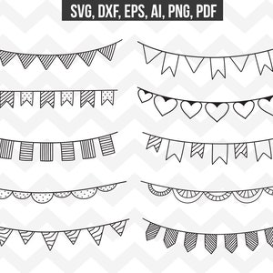 Wimpelkette svg, Wimpelkette Silhouette svg, Wimpelkette Clipart, Cricut Silhouette- svg, dxf, eps, ai, png, pdf - digital
