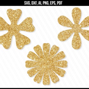 Flower Petals svg,Paper flowers,Wedding decor,Wall art,Paper Flower template, Scrapbooking,Cricut Silhouette-Svg,Dxf,Png,eps,Ai,Pdf- Digital