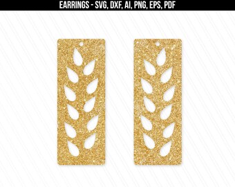 Leaf earrings svg,Earrings svg, Rectangle earrings svg,leather earring,Cricut silhouette, Earring svg,Modern earrings-svg,dxf,ai,eps,png,pdf