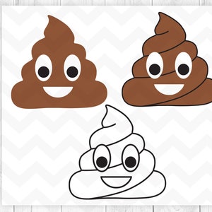 Poep emoji svg, emoji svg, kak svg, grappig toilet svg, Cricut silhouet gesneden bestanden, vector, zeefdruk-svg, dxf, eps, ai, png, pdf-digitaal