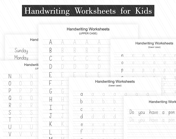 hand writing worksheets english writing practice etsy