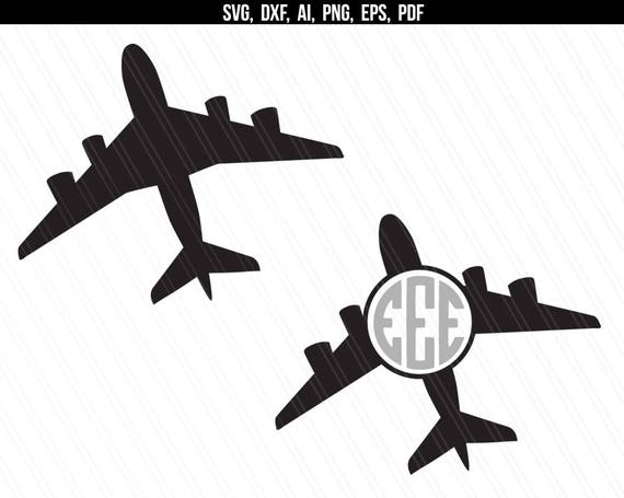Airplane Svg Airplane monogram svg Aeroplane dxf Aircraft | Etsy