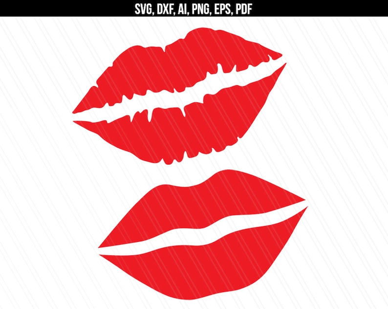 Lips Svg Kiss Svg Dxf Cut Files Lips Clipart Love Xoxo Svg Etsy