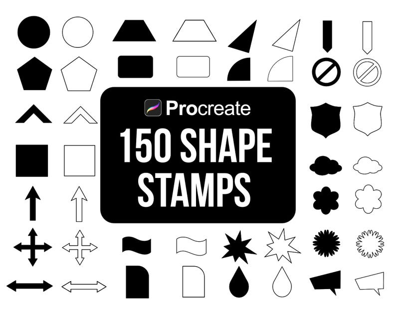 Shape Stamp Brushes for Procreate | Basic Shape Stamps | Geometric ...