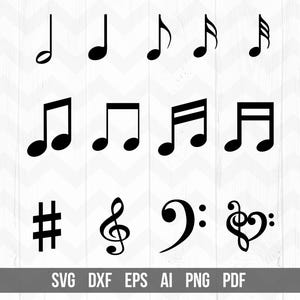 Music notes svg | Music notes png | Music clipart | Musical Notes SVG | music notes vector |Cricut Silhouette cut files| svg,png,dxf,ai,eps