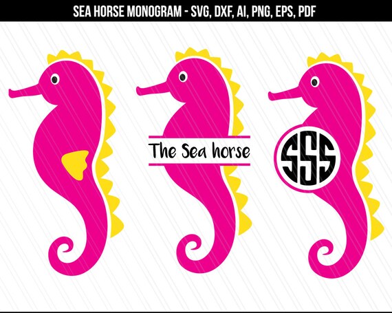 Sea Horse Svg Seahorse Monogram Svg Dxf Cutting Files Etsy