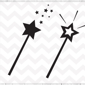 Toverstaf svg, toverstaf sterren svg, prinses toverstaf svg, fee, goochelaars toverstaf gesneden bestanden, cricut silhouet - svg, dxf, eps, ai, png, pdf