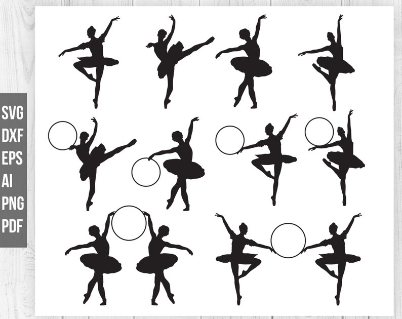 Ballet svg bundle, Ballerina svg, Ballet Dancer Svg, Ballerina Clipart, Ballerina Monogram frames svg, Cricut, Dancer svg-Svg,Dxf,Ai,Eps,Pdf image 1