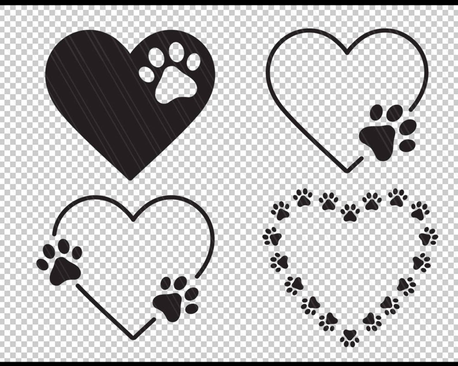 Dog paw with heart svg Paw print svg Dog svg Heart svg Pet | Etsy