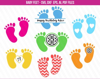 Baby füße svg, Baby Füße Monogramm Rahmen svg, Baby Füße Clipart, Chevron Baby Füße, Baby Shower Clipart, Svg Dateien - Svg, Dxf, Ai, Pdf, Eps