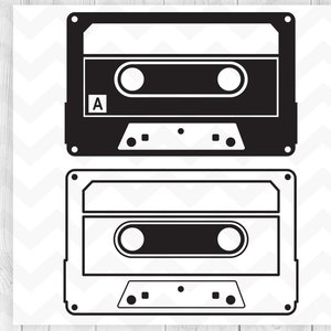 Fita cassete Svg, vetor de cassete, cassete de áudio svg, vetor de cassete, música, arquivos de corte de silhueta Cricut - svg, dxf, ai, png, pdf, eps