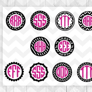 Circle Monogram Frame SVG,  Monogram frame svg, Circle svg, Circle borders clipart, Cricut silhouette - svg, dxf, ai, eps, png, pdf