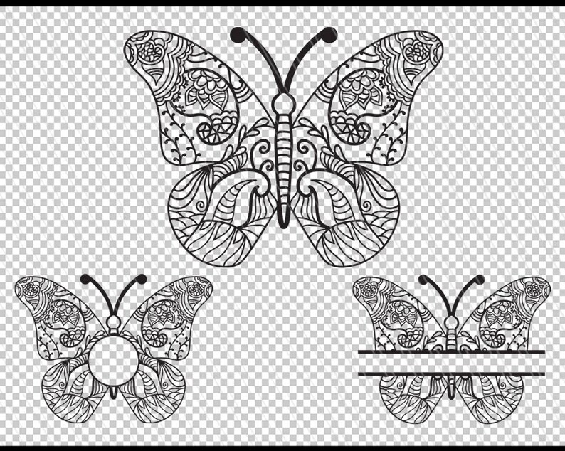 Download Butterfly mandala svg monogram svg Butterfly clipart | Etsy