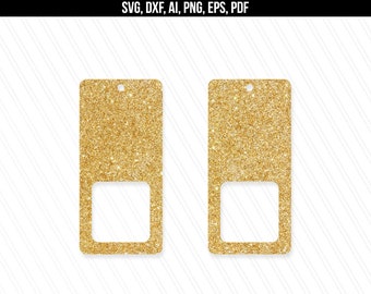 Earrings svg, Rectangular earring svg, Jewelry cut files,Faux leather earrings, Cricut silhouette, Modern earrings - svg,dxf,ai,eps,png,pdf