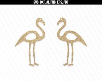 Flamingo Earrings svg, Earring svg, Jewelry svg, leather jewelry, Hawaiian Earrings,Cricut silhouette,Earrings vector-svg,dxf,ai,eps,png,pdf