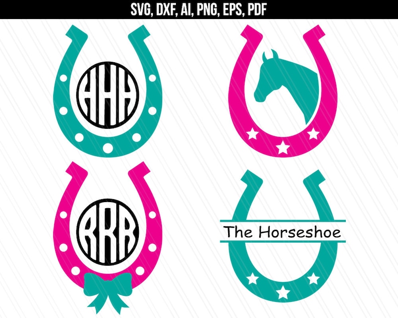 Horseshoe Svg Horseshoe Monogram Frames Svg Horse Svg Etsy