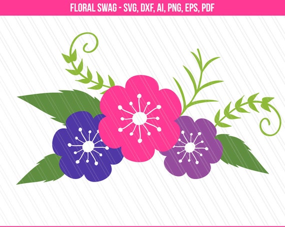 Download Floral Swag Svg Cutting Files Flower Svg Dxf Garland Svg Etsy