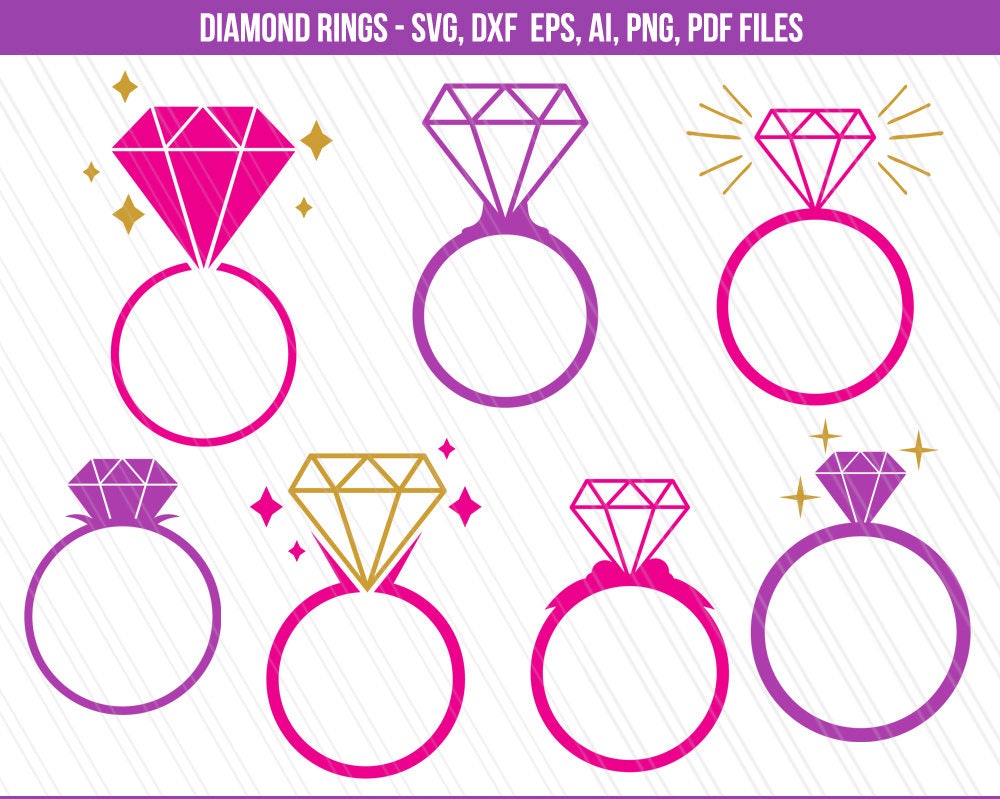 Download Ring svg Engagement ring svg Diamond Ring monogram svg | Etsy