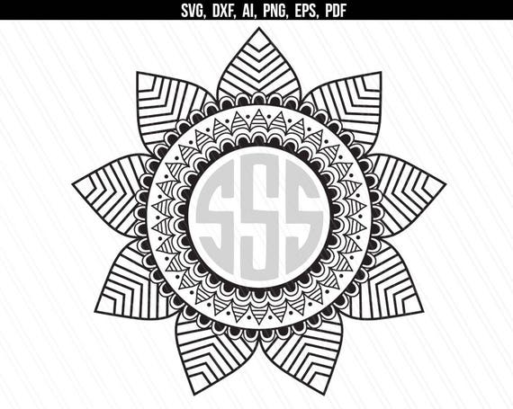 Download Mandala Svg Mandala Monogram Svg Boho Cricut Silhouette Etsy