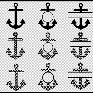 Anchor svg, Anchor monogram svg, Anchor split monogram, Anchor clipart, svg dxf cut files, cricut, silhouette, vinyl dxf,eps,ai,svg,pdf image 2