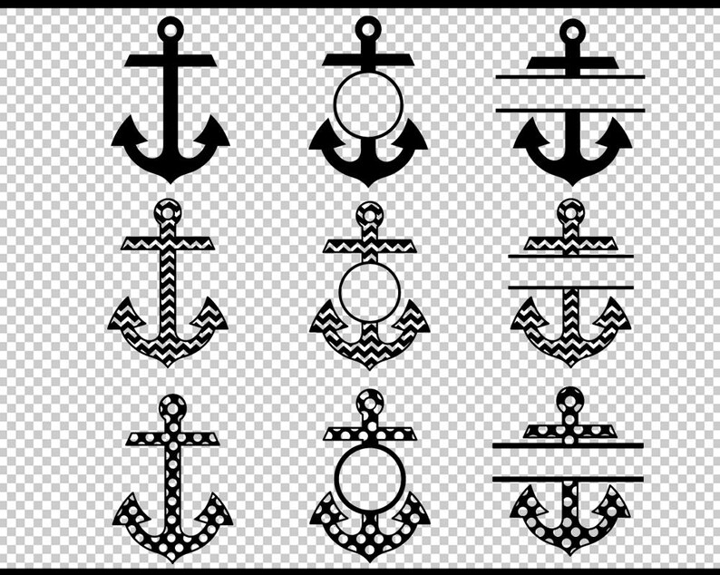 Anchor svg, Anchor monogram svg, Anchor split monogram, Anchor clipart, svg dxf cut files, cricut, silhouette, vinyl dxf,eps,ai,svg,pdf image 2