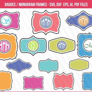 Monogram svg cutting files | Monogram frames vector | Monogram frames for printing | Badges Svg | cricut | Cameo | eps,dxf,ai,svg,pdf