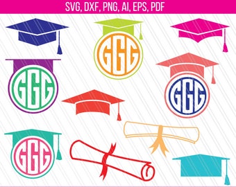 Graduation hat svg | Graduation cap monogram | Graduation cap clipart | Graduation svg | Cricut | Graduation degree | EPS, Svg,PNG, Pdf, Dxf