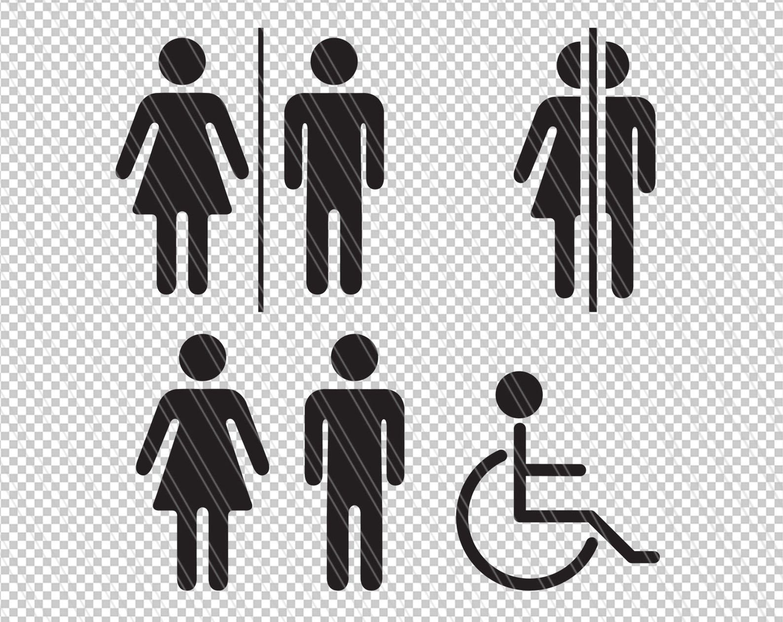 Restroom Sign SVG, Bathroom SVG, Toilet Door Sticker, Restroom Icon Men ...