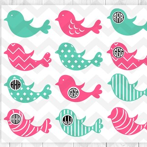 Bird SVG, Bird monogram svg,Birds clipart, Cricut silhouette, Screen Printing, Cut files, Vinyl-Instant Download-SVG, Dxf, EPS, Ai, Pdf, png