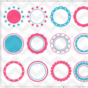 Circle Monogram frame SVG, Monogram frame cut files, Circular frames clip art, decorative frame vector - ai,eps,svg,dxf,pdf, png
