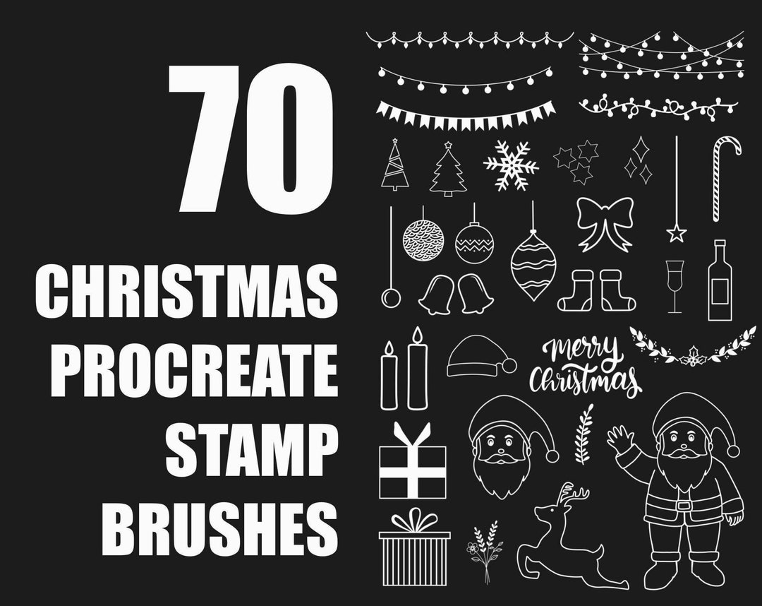 Christmas Stamp Brushes for Procreate | Procreate Stamp Brushes ...