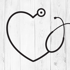 Stethoscope svg, Stethoscope heart svg, Heart monogram stethoscope, Nurse svg dxf cutting files, Cricut silhouette - svg,dxf,eps,ai,png,pdf