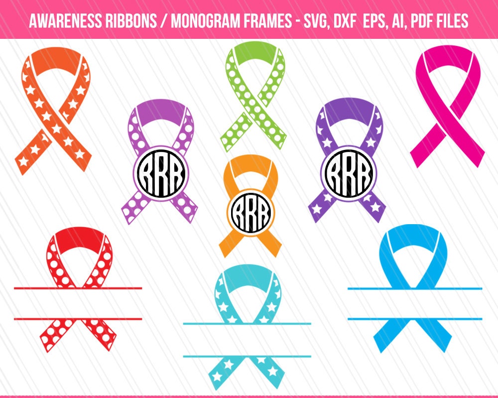 Awareness ribbon SVG Awareness ribbon clipart Patterned | Etsy