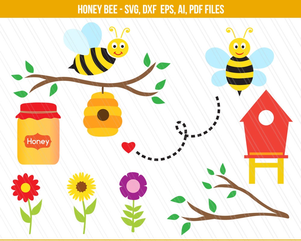 Download Free Svg Bee Honey Sweet With Flower File For Cricut ...