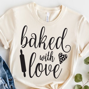 Baked with love svg dxf cut files, Baking svg, Kitchen svg, Baker svg, cricut silhouette clipart-Svg,Dxf,Png,Ai, Pdf, Eps - Instant Download