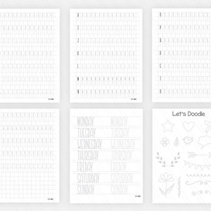Beginner Hand Lettering Worksheets, Tall Letters Worksheets, Printable ...