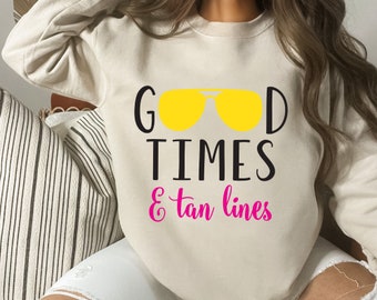 Good times and tan lines svg, Beach svg, Beach quote svg, Summer svg, cricut silhouette cutting files- svg, dxf, eps, ai, png, pdf