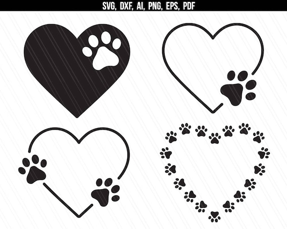 Download Dog Paw With Heart Svg Paw Print Svg Dog Svg Heart Svg Pet Etsy SVG, PNG, EPS, DXF File