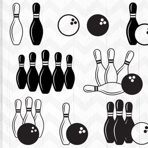 Bowling Svg Bowling Bowling Clipart Ball and Pins Bowling - Etsy