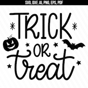 Halloween svg, Trick or treat svg, Halloween cut file, Spooky svg, Bat svg, Cricut silhouette, Digital cut file - svg,dxf,eps,png,pdf,ai