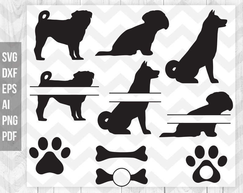 Dog SVG Dog silhouette Dog svg bundle Dog monogram Dog Paw ...