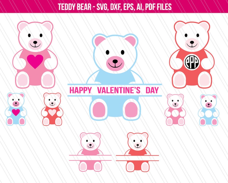 Download Teddy bear SVG valentine's day svg teddy bear for kids | Etsy