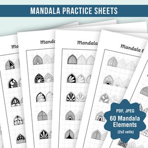 Mandala Practice sheets, Petal Mandala Pattern Templates, Art Therapy, Calligraphy, Mandala training sheets - Digital Download |JPEG, PDF