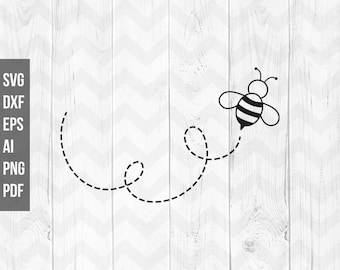 Bee SVG, Bumble bee svg, Bee path svg, Honey bee cutting files, Bee keeper clipart, Cute bee svg, Cricut Silhouette cut files - dxf,png,eps