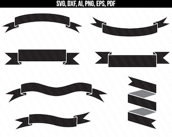 Banners Svg, Ribbon svg, Banner clipart, Label, Cricut, Silhouette, Cutting files, vinyl decal, Party banner- svg, dxf, ai, png, pdf, eps