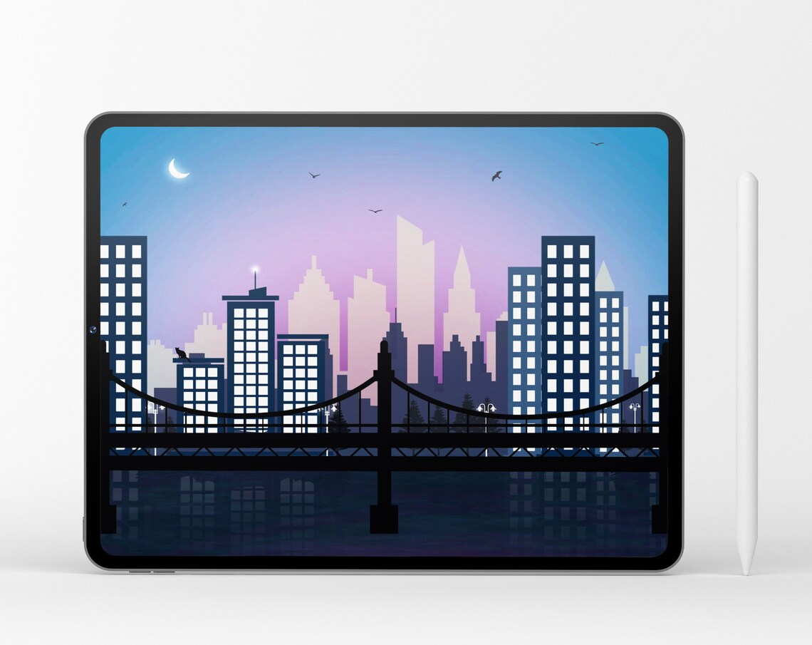 112 Cityscape Procreate Stamp Brushes, City Sky Line Brushes for ...
