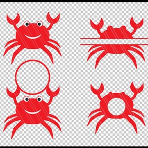 Crab Svg, Crab monogram svg, Nursery decor, Crab split monogram, Sea animals svg, monogram svg, Crab cut file Svg,ai,pdf,eps,dxf image 2